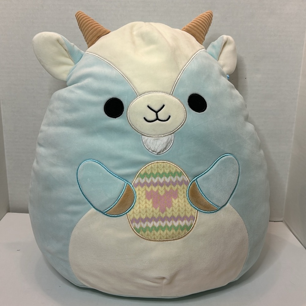 Squishmallow 16 inch Domingo the Goat Plush Holding Easter Egg 2023